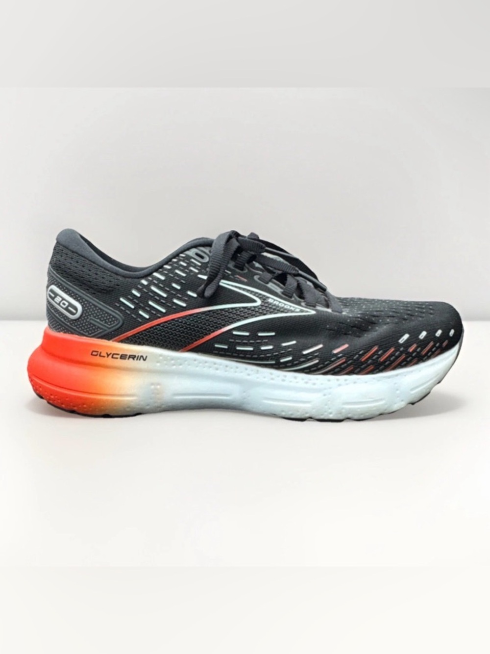 Brooks Glycerin 20 Black Orange Cushioned Running Sneakers Women’s 120369-1B-045